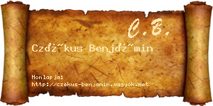 Czékus Benjámin névjegykártya